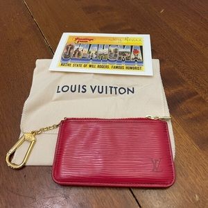 Vintage Louis Vuitton epi red key case cles